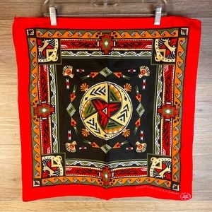 Wamcraft USA Southwest Aztec Native Design Bandana Red Black Orange Green Tan